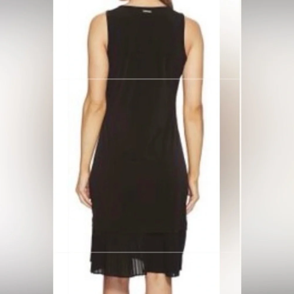 Michael Kors Black Classic Sleeveless Pleated Hem Dress NWT NEW Size Medium
